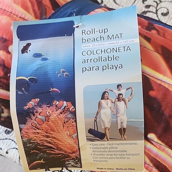 Vibrant Orange and Blue Yoga Mat - Picture 2 of 12